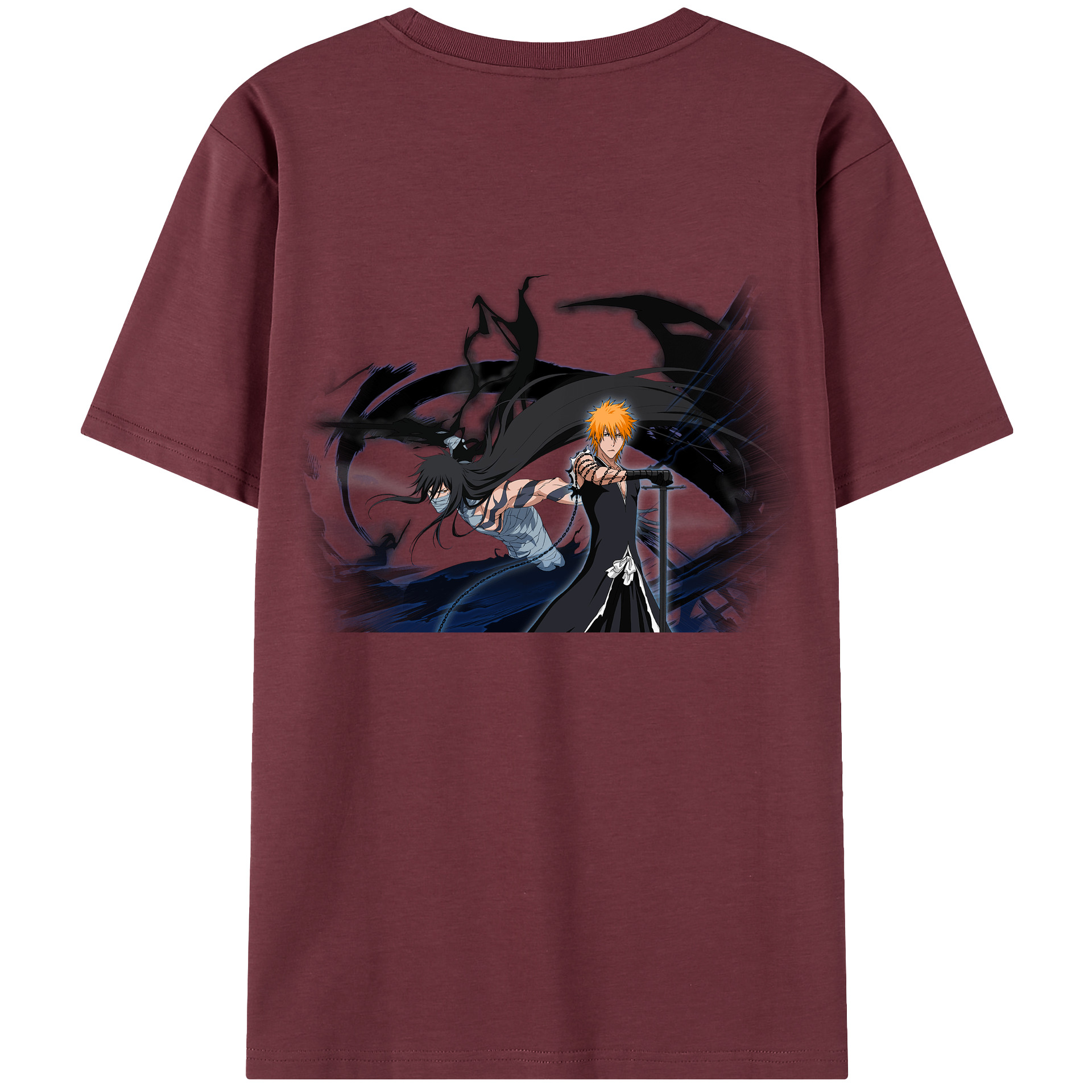 （画像用） ブリーチ 黒崎一護（くろさき いちご）BLEACH Kurosaki Ichigo 綿100％半袖Tシャツ（背面プリント）